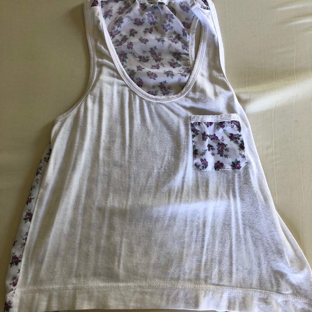White Floral Flowy Top